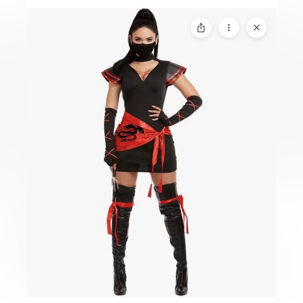 Dreamgirl Ninja Costume‎ for Adults - Black and Red